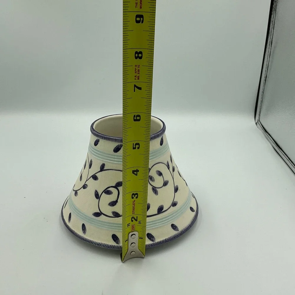Yankee Candle Tart Warmer Plate‎ Shade Rare Print Set Blue Vine Floral Ceramic